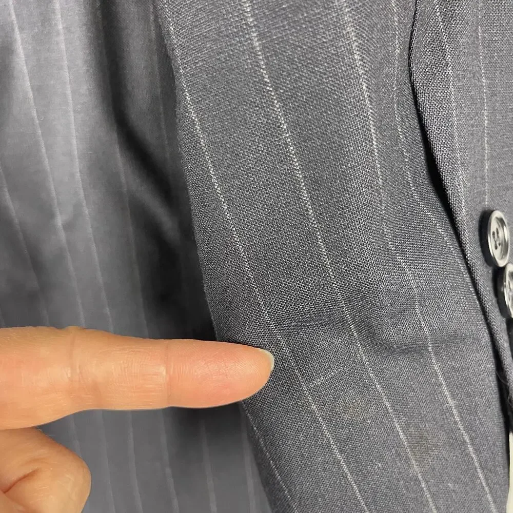 Brooks Brothers 346 Wool Blazer‎ Sport Coat Mens 40R Blue Striped Wool Stretch